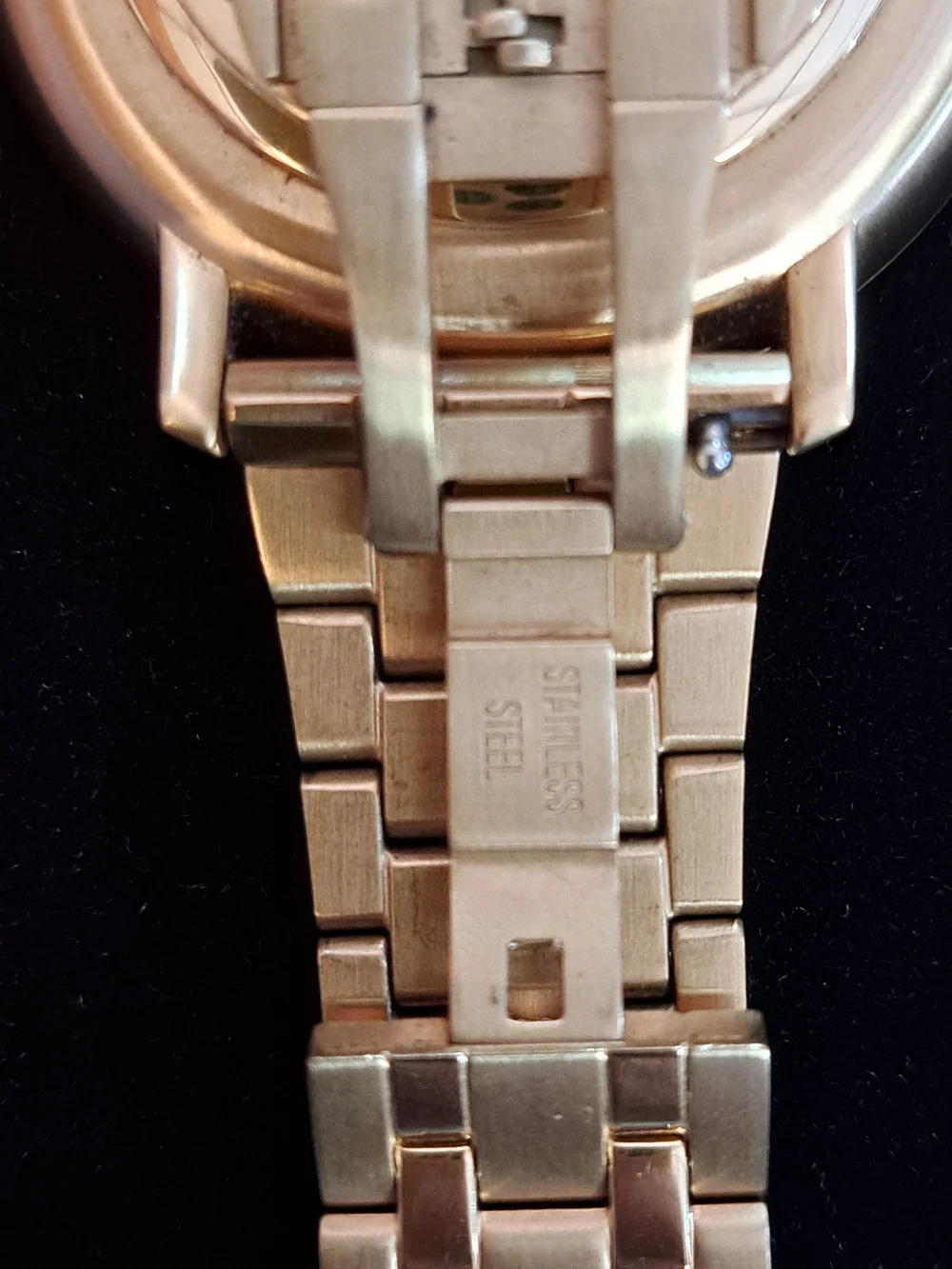 MVMT Gold Bracelet Watch with Green Dial and Open Heart